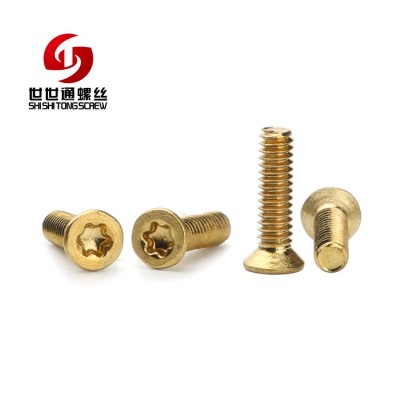 Machine Fastener Supplier m1 m2 m5 m6 m7 Screw Brass Flat Head Copper Torx Screws For Cutting Tool