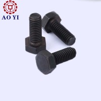 M0.8-M12 DIN standard heavy duty alloy steel black hex bolts