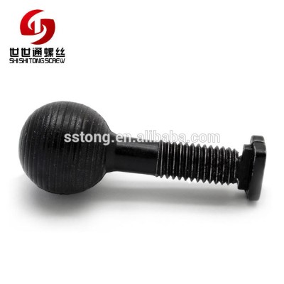 Stainless Steel Nuts And Bolts Fastener Knurled Spherical Head Ball Head Shank Bolt